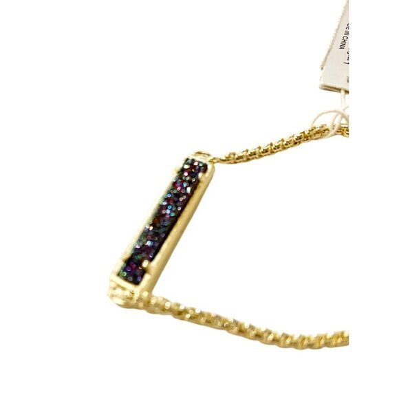 Kendra Scott Stan Drusy Bracelet Gold Multi Color Drusy Adjustable Rectangle - Picture 3 of 9